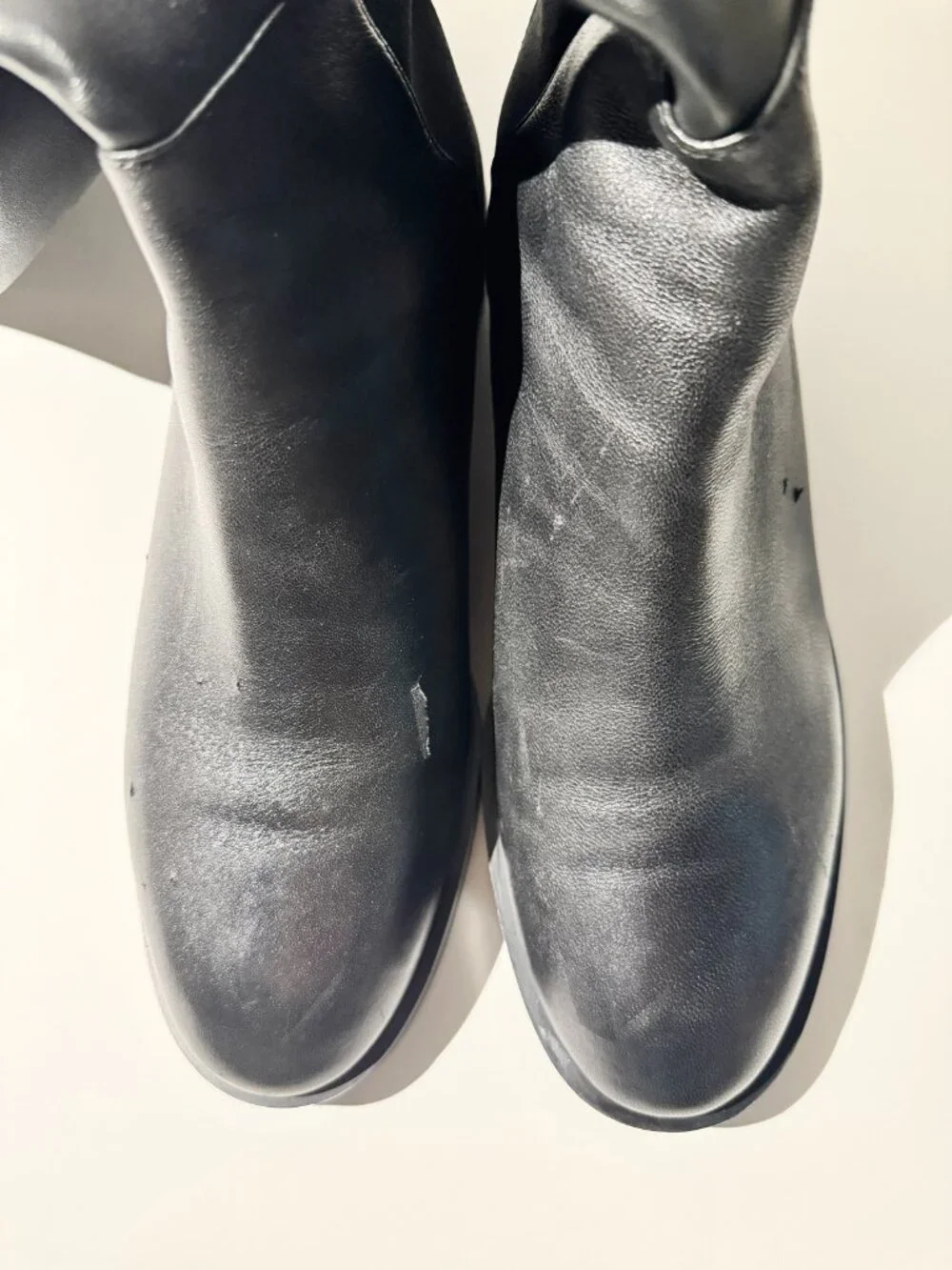 Stuart Weitzman Keelan Leather Over-The-Knee Boots Gold SW Logo - Size 7